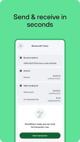 Trezor Safe 3 app screenshot